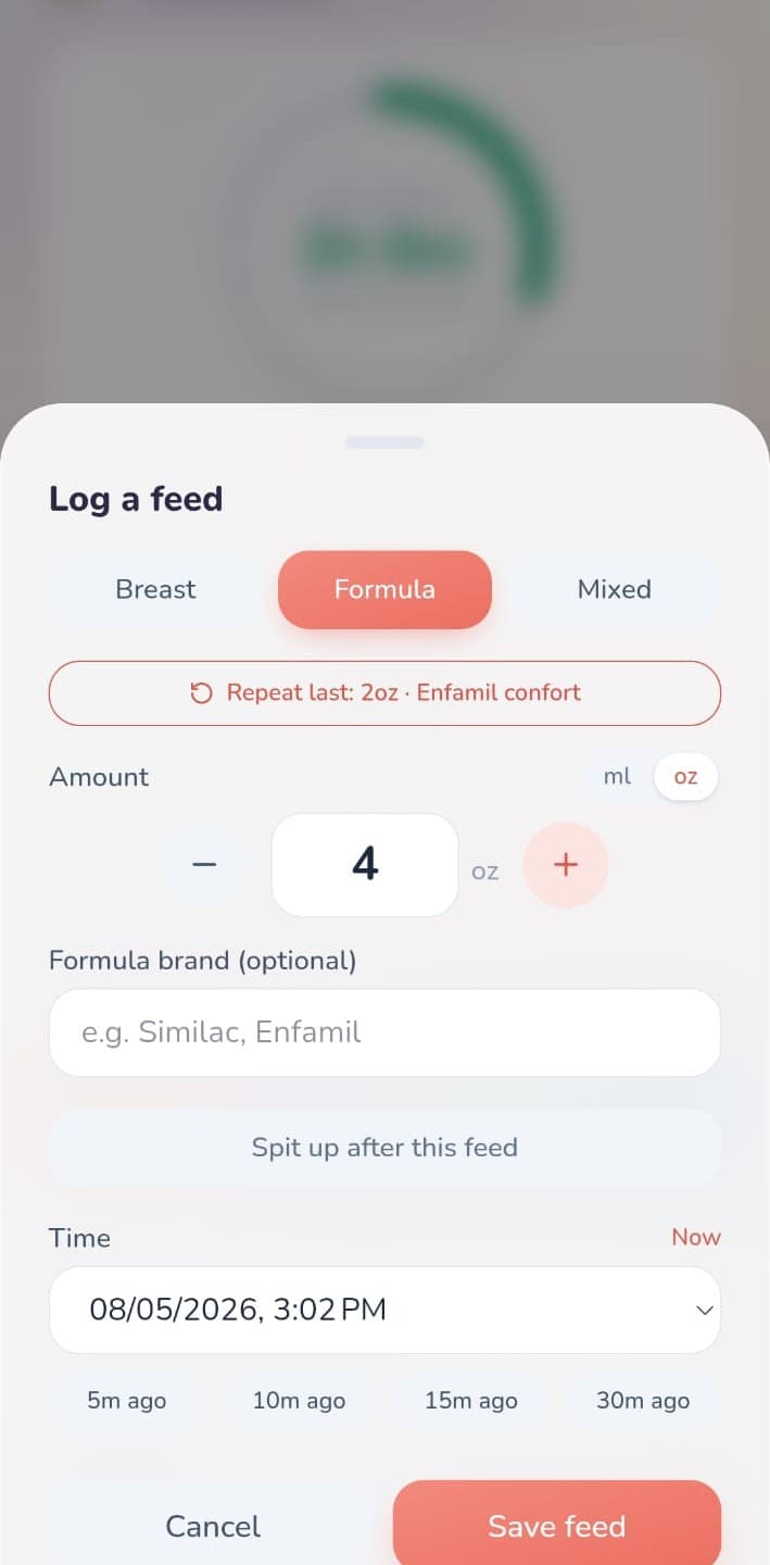 Log a feed