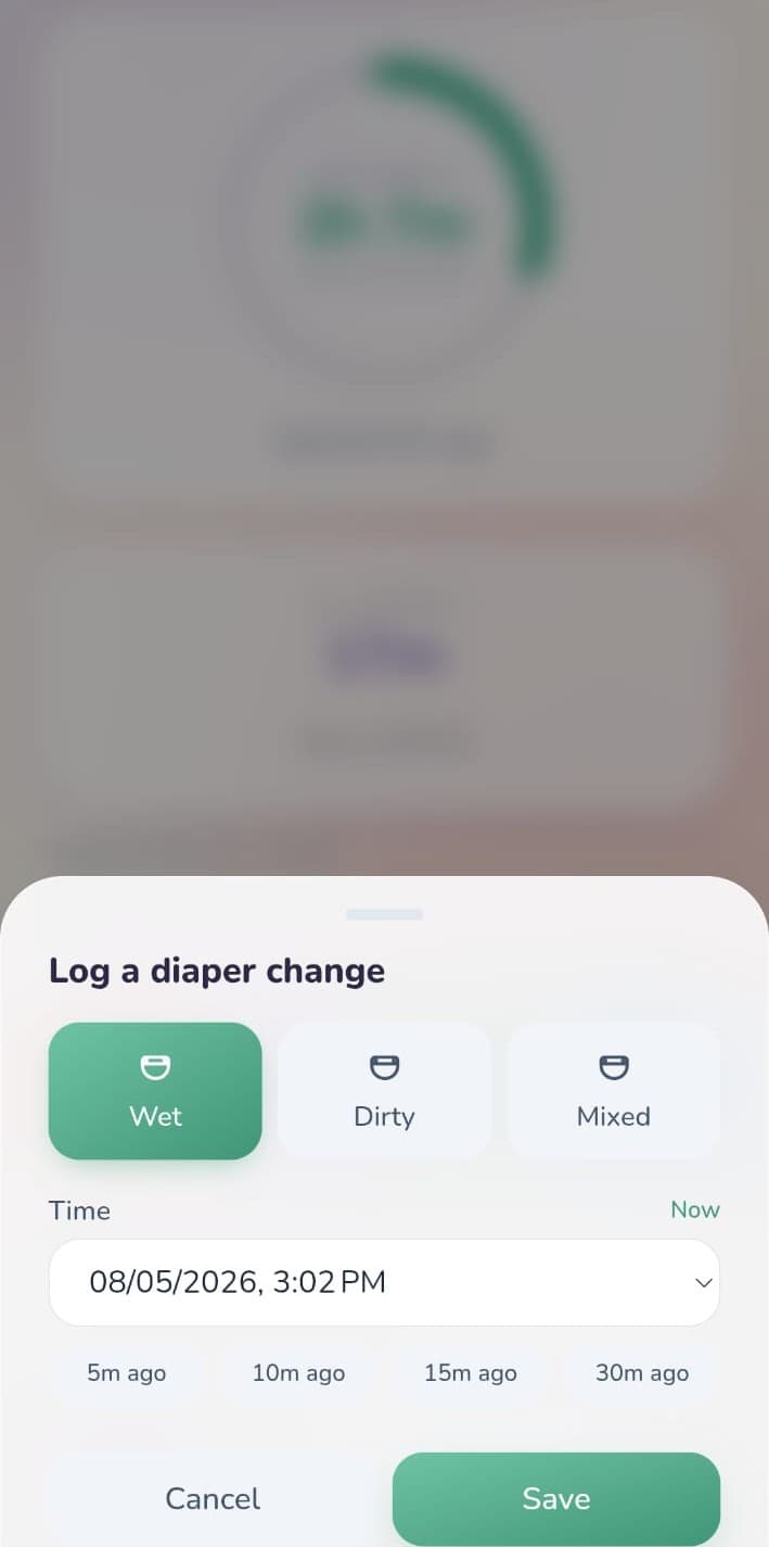 Log a diaper change